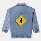 Zombie Waarschuwing Halloween Denim Jacket (Achterkant)