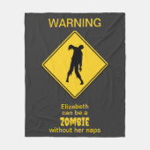 Zombie Waarschuwing Halloween Fleece Deken (Voorkant)