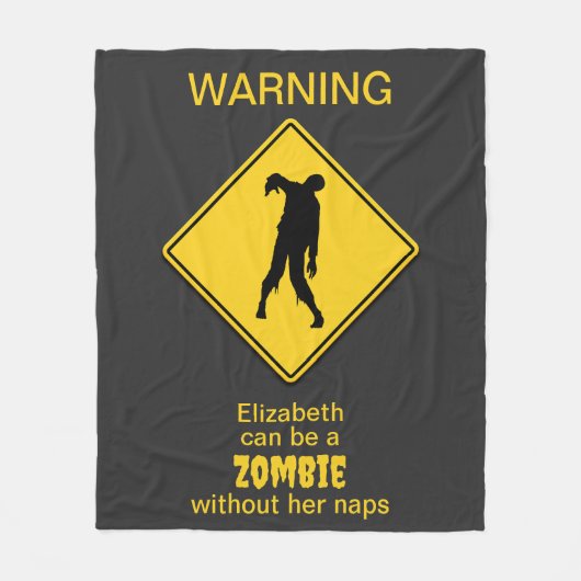Zombie Waarschuwing Halloween Fleece Deken (Voorkant)