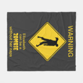 Zombie Waarschuwing Halloween Fleece Deken (Voorkant (Horizontaal))