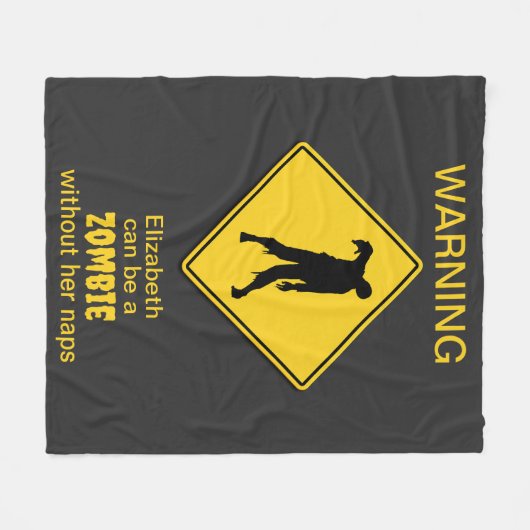 Zombie Waarschuwing Halloween Fleece Deken (Voorkant (Horizontaal))