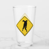 Zombie Waarschuwing Halloween Glas (Achterkant)