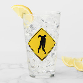 Zombie Waarschuwing Halloween Glas