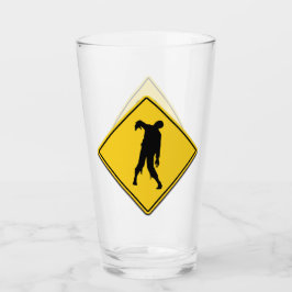Zombie Waarschuwing Halloween Glas