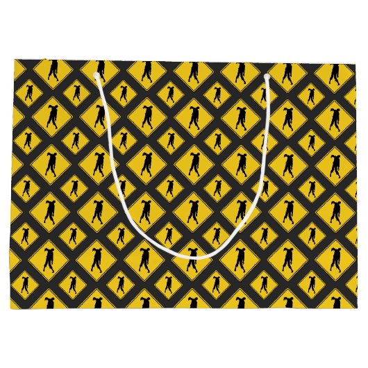 Zombie Waarschuwing Halloween Groot Cadeauzakje (Achterkant)