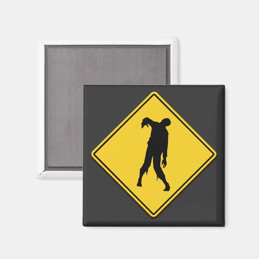 Zombie Waarschuwing Halloween Magneet (Voorkant / Achterkant)