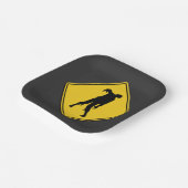 Zombie Waarschuwing Halloween Papieren Bordje (Gebogen)