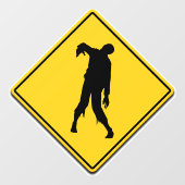 Zombie Waarschuwing Halloween Raamsticker (Vel)