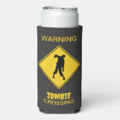 Zombie Waarschuwing Halloween Seltzer Blikjeskoeler (Seltzer Achterkant)