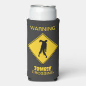 Zombie Waarschuwing Halloween Seltzer Blikjeskoeler (Seltzer Voorkant)