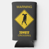 Zombie Waarschuwing Halloween Seltzer Blikjeskoeler (Achterkant)
