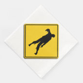 Zombie Waarschuwing Halloween Servet (Hoek)