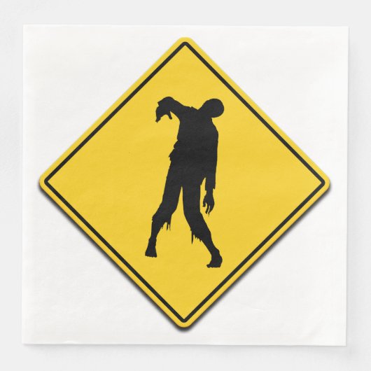 Zombie Waarschuwing Halloween Servet (Voorkant)