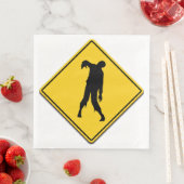 Zombie Waarschuwing Halloween Servet (Insitu)