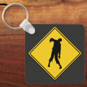 Zombie Waarschuwing Halloween Sleutelhanger (Voorkant)