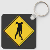 Zombie Waarschuwing Halloween Sleutelhanger (Achterkant)