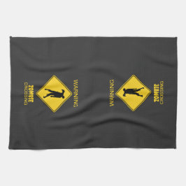 Zombie Waarschuwing Halloween Theedoek