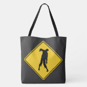 Zombie Waarschuwing Halloween Tote Bag (Achterkant)