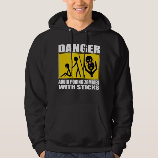 Zombie Waarschuwing Hoodie (Voorkant)