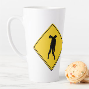 Zombie waarschuwing latte mok