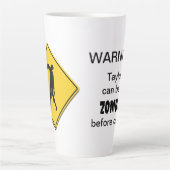 Zombie waarschuwing latte mok (Voorkant)