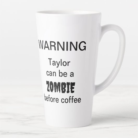 Zombie waarschuwing latte mok (Rechts)