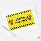 Zombie waarschuwing rechthoekige sticker (Envelop)