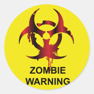 Zombie waarschuwing ronde sticker