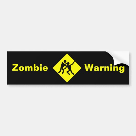 Zombie-waarschuwingsteken Bumpersticker (Voorkant)