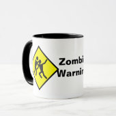 Zombie-waarschuwingsteken Mok (Voorkant links)