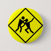 Zombie-waarschuwingsteken Ronde Button 5,7 Cm (Voorkant)
