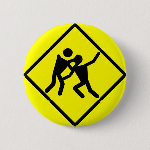 Zombie-waarschuwingsteken Ronde Button 5,7 Cm