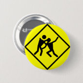 Zombie-waarschuwingsteken Ronde Button 5,7 Cm (Voorkant /achterkant)