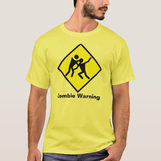 Zombie-waarschuwingsteken T-shirt (Voorkant)