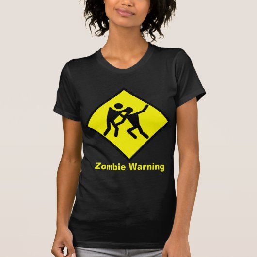 Zombie-waarschuwingsteken T-shirt (Voorkant)