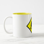 Zombie-waarschuwingsteken Tweekleurige Koffiemok (Links)