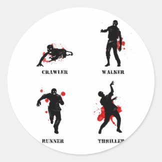 zombie walker crawler ronde sticker
