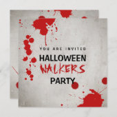 Zombie Walkers Bloodgekleurde Halloween Party Kaart (Voorkant / Achterkant)
