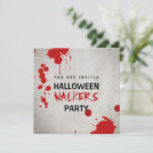 Zombie Walkers Bloodgekleurde Halloween Party Kaart (Staand voorkant)