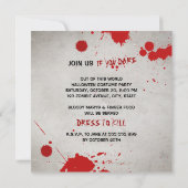 Zombie Walkers Bloodgekleurde Halloween Party Kaart (Achterkant)