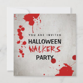 Zombie Walkers Bloodgekleurde Halloween Party Kaart
