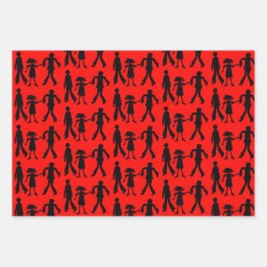 Zombie Walking Dead Black Red Inpakpapier Vel (Voorkant)