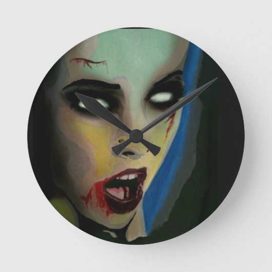Zombie Wall Clock Ronde Klok (Voorkant)