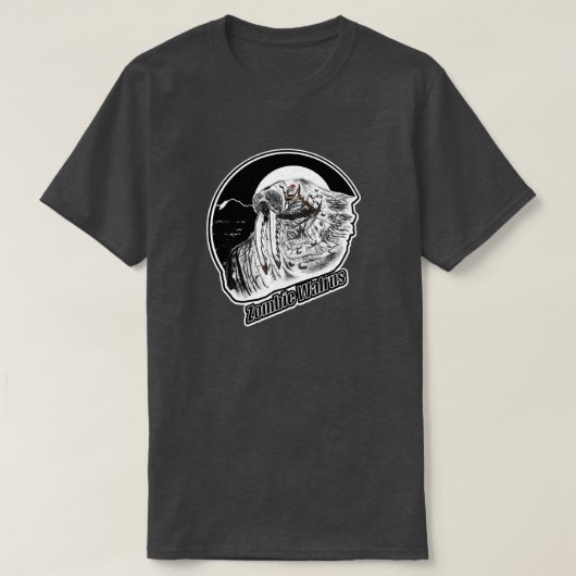 Zombie Walrus BW T-shirt (Design voorkant)