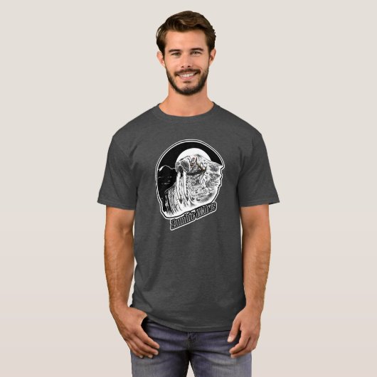 Zombie Walrus BW T-shirt (Voorkant volledig)