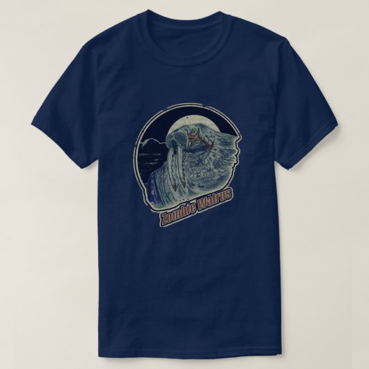 Zombie Walrus Origineel-Retro Verwante Blik T-shirt (Design voorkant)