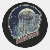 Zombie Walrus R Ronde Sticker (Voorkant)