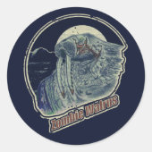 Zombie Walrus Ronde Sticker (Voorkant)