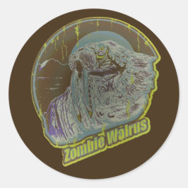 Zombie Walrus Ronde Sticker