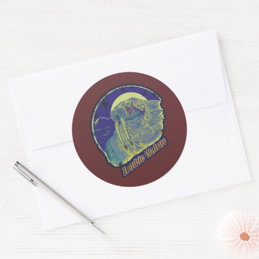 Zombie Walrus Ronde Sticker (Envelop)